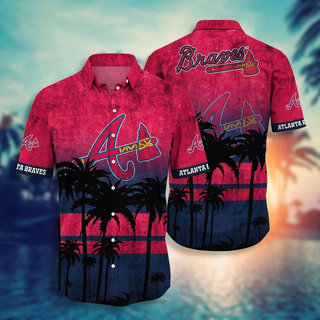 Atlanta Braves Hawaiian Tropical Horizon Design by - Adult & Kids T-Shirts, Sweatshirts & Hoodies apparel design preview 1