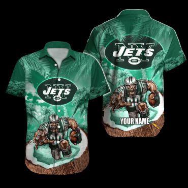 Personalized New York Jets Island Blitz Hawaiian - Adult & Kids T-Shirts, Sweatshirts & Hoodies apparel design preview 1