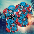 Miami Marlins Full Bloom Hawaiian - Adult & Kids T-Shirts, Sweatshirts & Hoodies apparel design preview 1