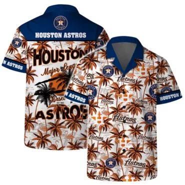 Houston Astros Tropical Palm Sunset Hawaiian - Adult & Kids T-Shirts, Sweatshirts & Hoodies apparel design preview 1