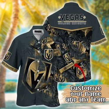 Vegas Golden Knights Tropical Elite Custom Hawaiian - Adult & Kids T-Shirts, Sweatshirts & Hoodies apparel design preview 1