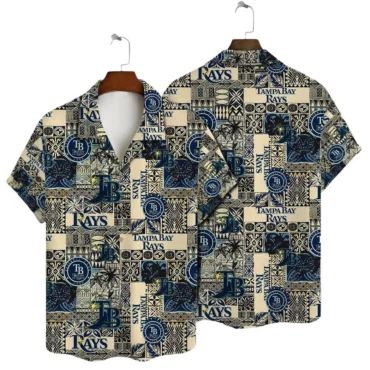 Tampa Bay Rays Patchwork Heritage Hawaiian - Adult & Kids T-Shirts, Sweatshirts & Hoodies apparel design preview 1