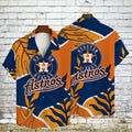 Houston Astros Bold Leaves Hawaiian - Adult & Kids T-Shirts, Sweatshirts & Hoodies apparel design preview 1