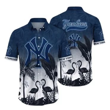 New York Yankees Tropical Flamingo Hawaiian - Adult & Kids T-Shirts, Sweatshirts & Hoodies apparel design preview 1