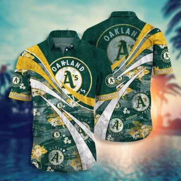 Oakland Athletics Floral Swirl Hawaiian - Adult & Kids T-Shirts, Sweatshirts & Hoodies apparel design preview 1
