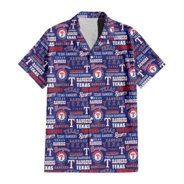 Texas Rangers Logo Frenzy Hawaiian - Adult & Kids T-Shirts, Sweatshirts & Hoodies apparel design preview 1