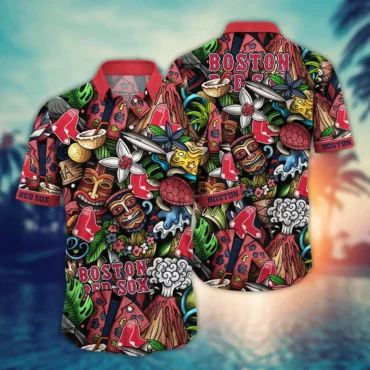 Boston Red Sox Tiki Jungle Hawaiian - Adult & Kids T-Shirts, Sweatshirts & Hoodies apparel design preview 1