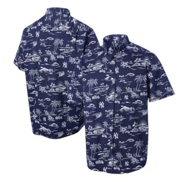 New York Yankees Island Vibes Navy Hawaiian - Adult & Kids T-Shirts, Sweatshirts & Hoodies apparel design preview 1