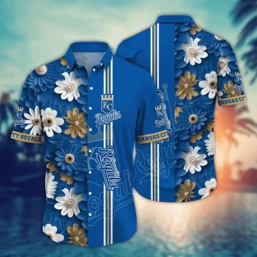Kansas City Royals Floral Splendor Hawaiian - Adult & Kids T-Shirts, Sweatshirts & Hoodies apparel design preview 1