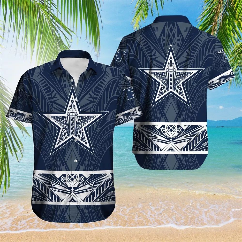 Dallas Cowboys Tribal Star Hawaiian 518917 - Adult & Kids T-Shirts, Sweatshirts & Hoodies apparel design preview 1