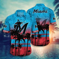 Miami Marlins Sunset Palm Hawaiian - Adult & Kids T-Shirts, Sweatshirts & Hoodies apparel design preview 1