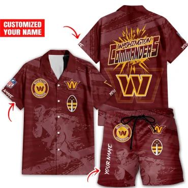 Washington Commanders Personalized Blaze Hawaiian - Adult & Kids T-Shirts, Sweatshirts & Hoodies apparel design preview 1