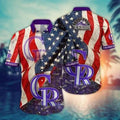 Colorado Rockies Stars and Stripes Hawaiian - Adult & Kids T-Shirts, Sweatshirts & Hoodies apparel design preview 1