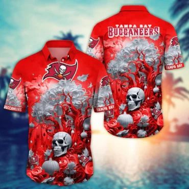 Tampa Bay Buccaneers Skull Adventure Hawaiian - Adult & Kids T-Shirts, Sweatshirts & Hoodies apparel design preview 1