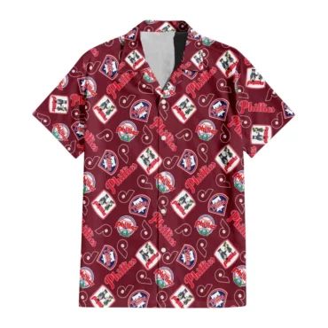 Philadelphia Phillies Vintage Patch Hawaiian - Adult & Kids T-Shirts, Sweatshirts & Hoodies apparel design preview 1