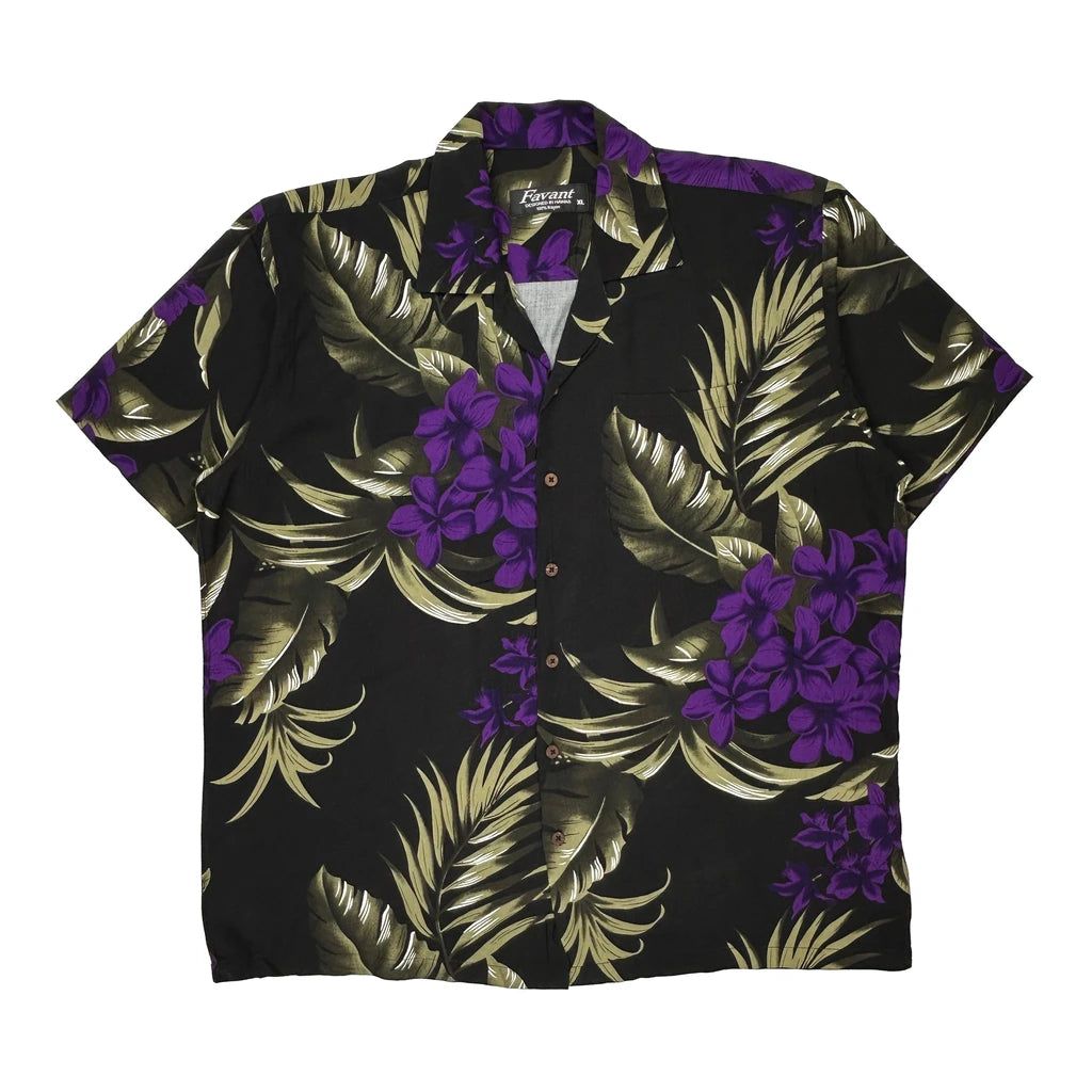 Favant Floral Hawaiian XL Black Viscose - Adult & Kids T-Shirts, Sweatshirts & Hoodies apparel design preview 1