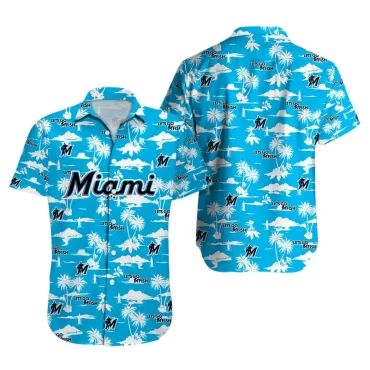 Miami Marlins Logo Beach Vibes Hawaiian - Adult & Kids T-Shirts, Sweatshirts & Hoodies apparel design preview 1