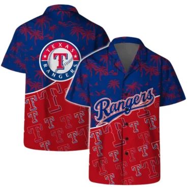 Texas Rangers Palm Sunset Hawaiian - Adult & Kids T-Shirts, Sweatshirts & Hoodies apparel design preview 1