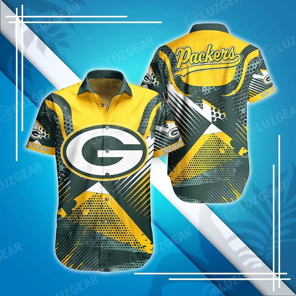 Green Bay Packers Hawaiian Dynamic Waves Design - Adult & Kids T-Shirts, Sweatshirts & Hoodies apparel design preview 1