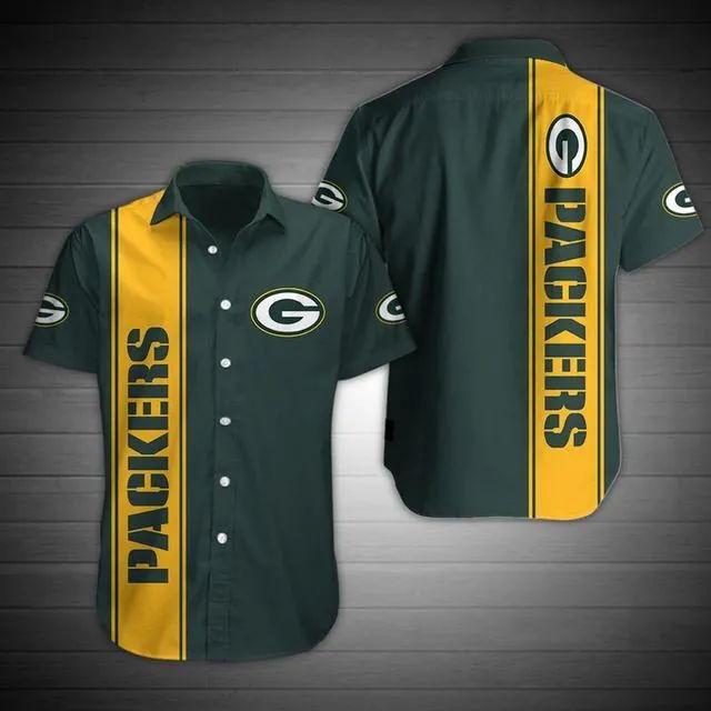 Green Bay Packers Hawaiian Bold Stripes Design 503633 - Adult & Kids T-Shirts, Sweatshirts & Hoodies apparel design preview 1