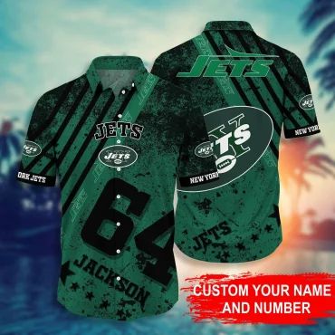 New York Jets Personalized Pride Hawaiian - Adult & Kids T-Shirts, Sweatshirts & Hoodies apparel design preview 1