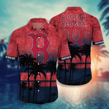 Boston Red Sox Tropical Palm Paradise Hawaiian - Adult & Kids T-Shirts, Sweatshirts & Hoodies apparel design preview 1