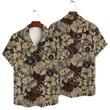 Milwaukee Brewers Tropical Vibes Hawaiian - Adult & Kids T-Shirts, Sweatshirts & Hoodies apparel design preview 1