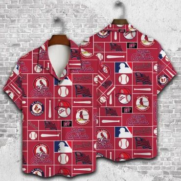 St. Louis Cardinals Baseball Blocks Hawaiian - Adult & Kids T-Shirts, Sweatshirts & Hoodies apparel design preview 1