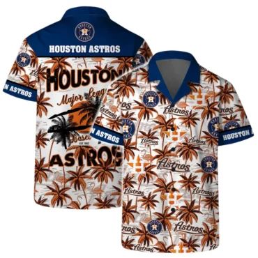 Houston Astros Major League Palm Hawaiian - Adult & Kids T-Shirts, Sweatshirts & Hoodies apparel design preview 1