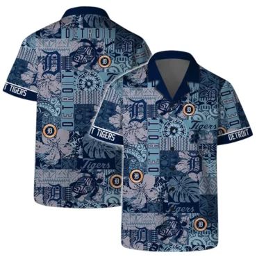 Detroit Tigers Patchwork Pattern Hawaiian - Adult & Kids T-Shirts, Sweatshirts & Hoodies apparel design preview 1