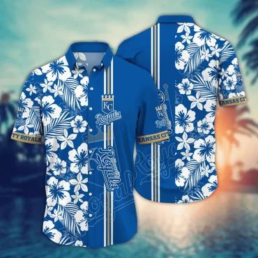 Kansas City Royals Floral Waves Hawaiian - Adult & Kids T-Shirts, Sweatshirts & Hoodies apparel design preview 1