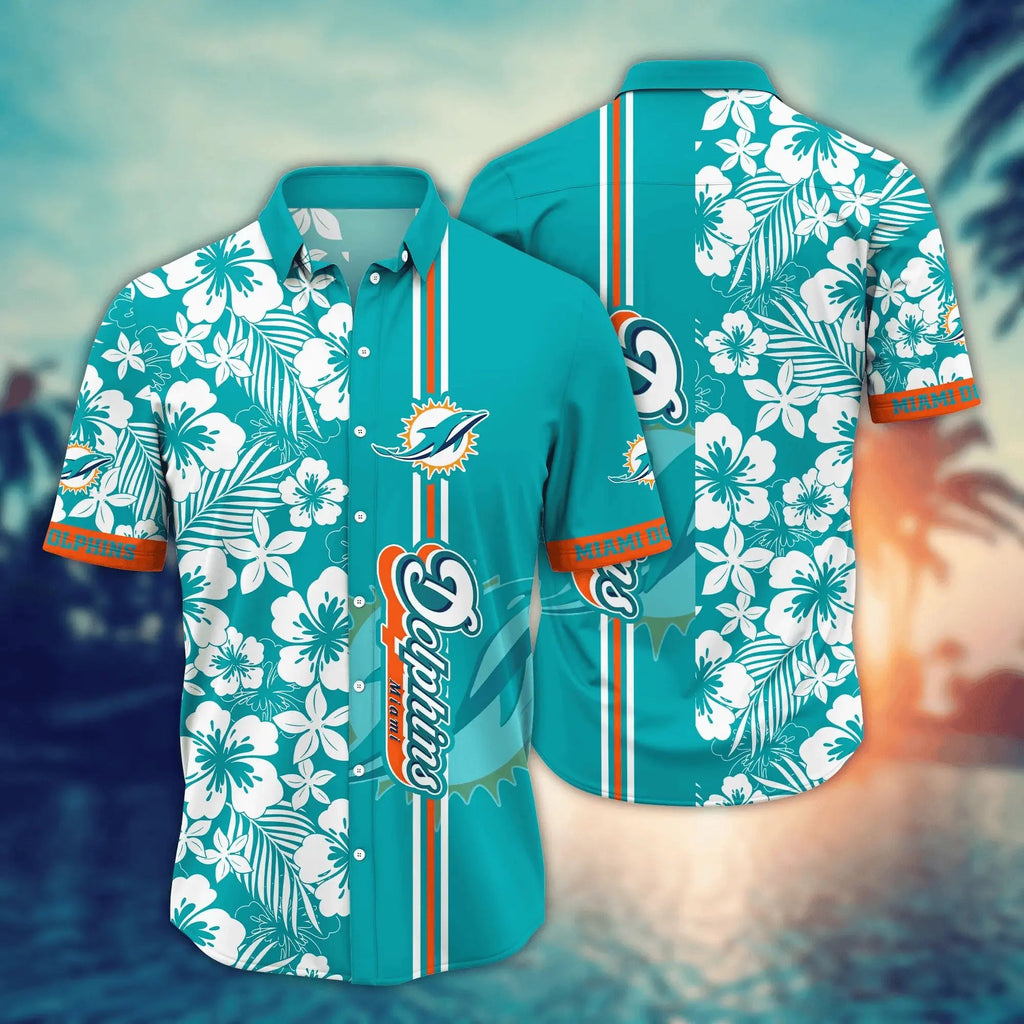 Miami Dolphins Hawaiian Hibiscus Dreams 383446 - Adult & Kids T-Shirts, Sweatshirts & Hoodies apparel design preview 1