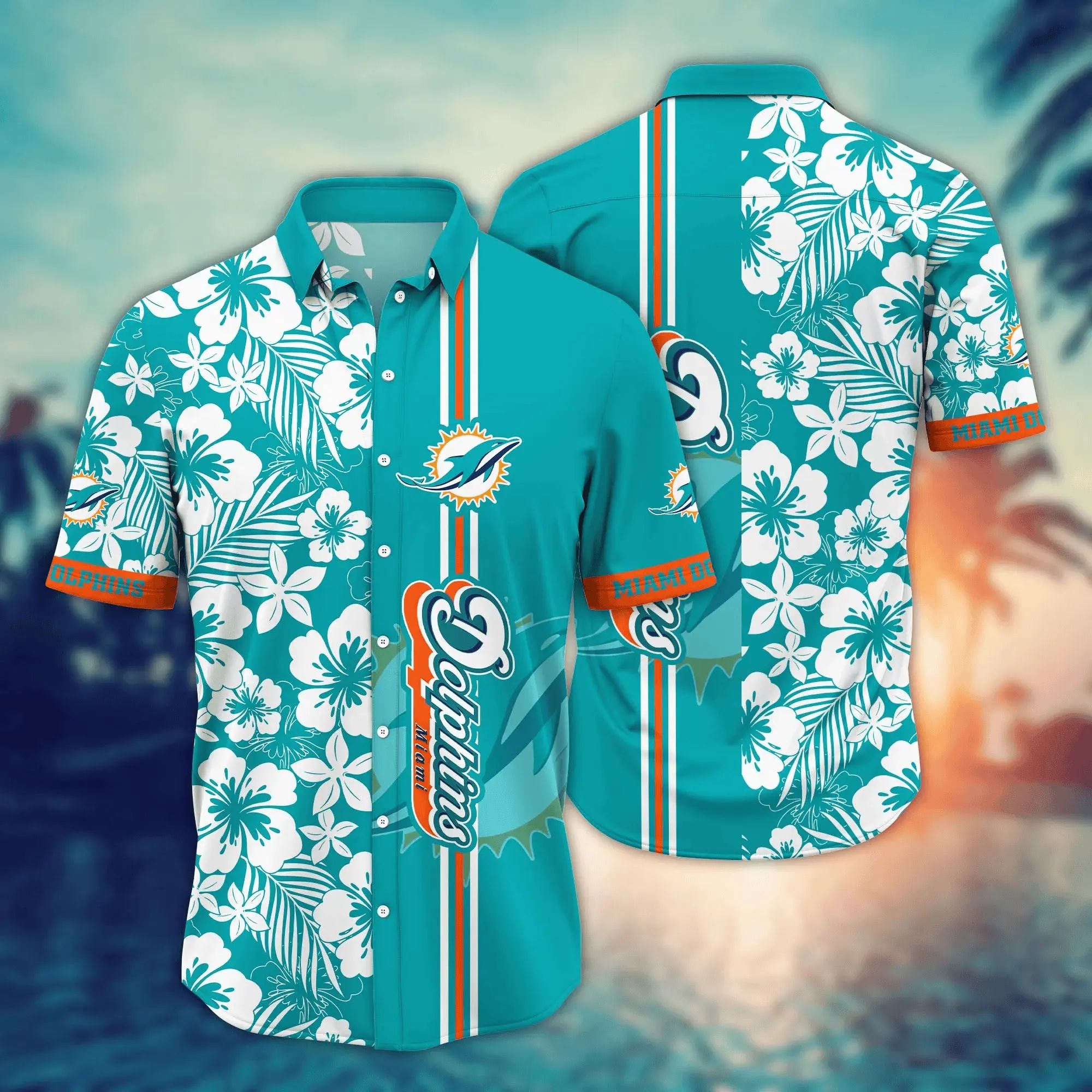Miami Dolphins Hawaiian Hibiscus Dreams 383446 - Adult & Kids T-Shirts, Sweatshirts & Hoodies apparel design preview 1