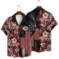 Cincinnati Reds Patriotic Floral Hawaiian - Adult & Kids T-Shirts, Sweatshirts & Hoodies apparel design preview 1