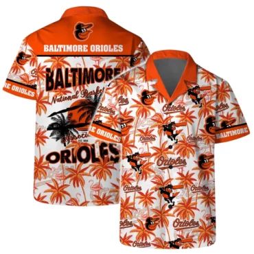 Baltimore Orioles Tropical Palms Hawaiian - Adult & Kids T-Shirts, Sweatshirts & Hoodies apparel design preview 1