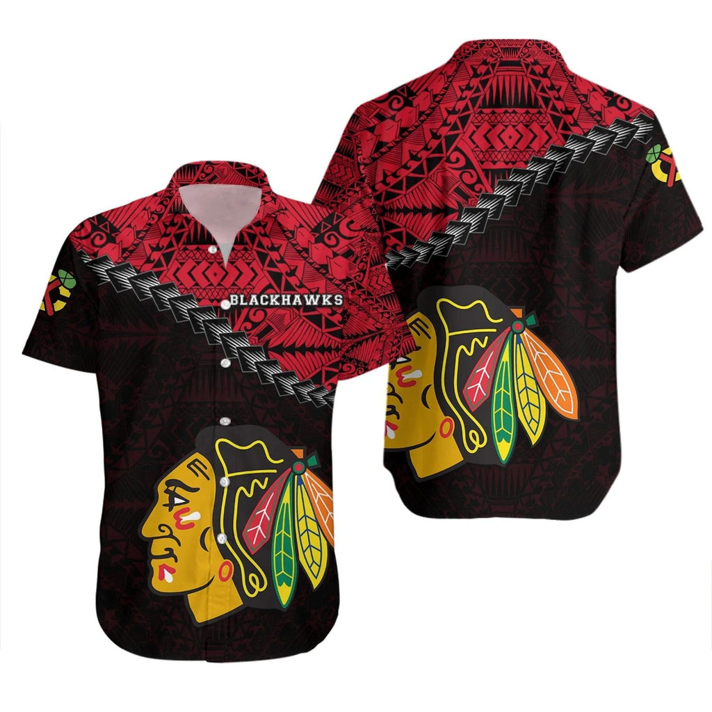 Chicago Blackhawks Tribal Legacy Hawaiian 984108 - Adult & Kids T-Shirts, Sweatshirts & Hoodies apparel design preview 1