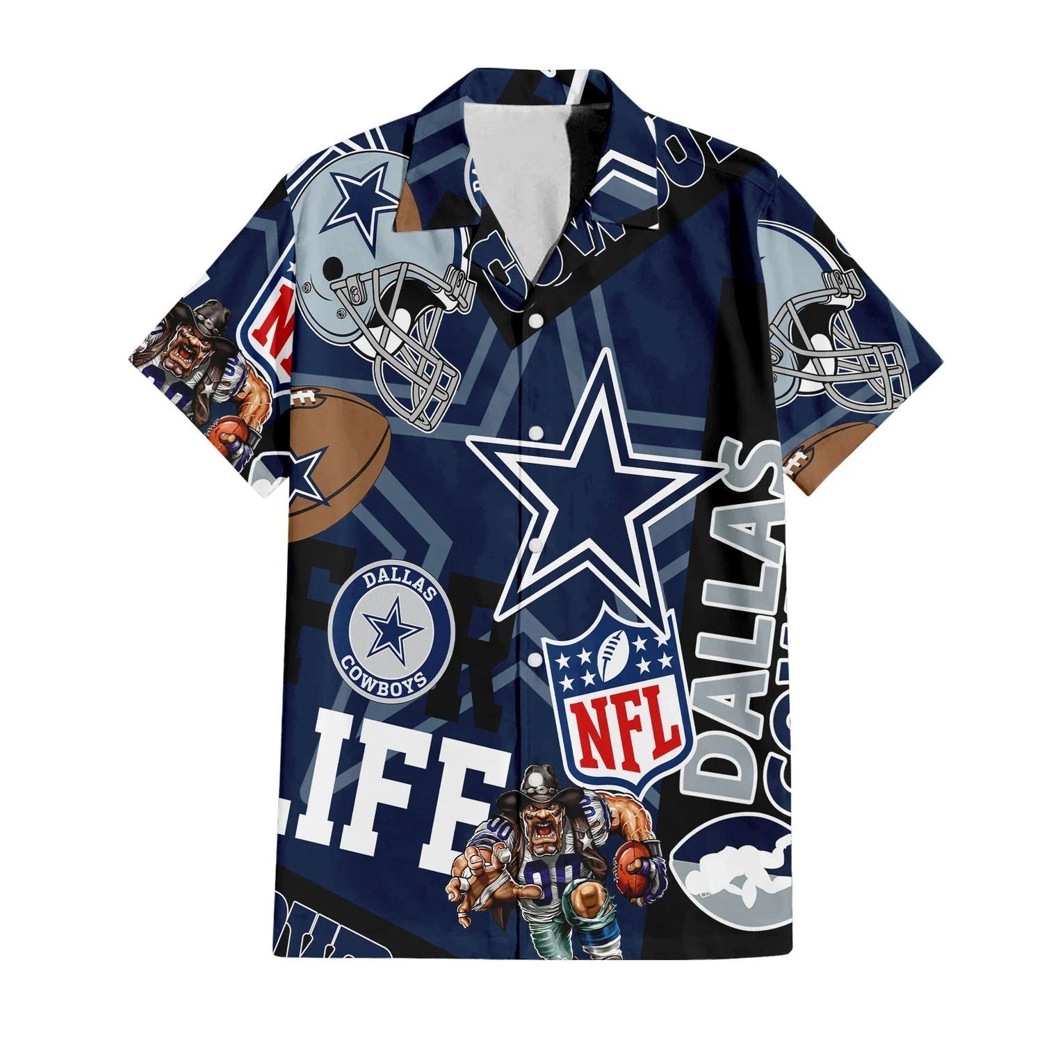 Dallas Cowboys Hawaiian For Life 198175 - Adult & Kids T-Shirts, Sweatshirts & Hoodies apparel design preview 1