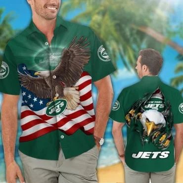 New York Jets Eagle Pride Hawaiian - Adult & Kids T-Shirts, Sweatshirts & Hoodies apparel design preview 1