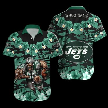 Personalized New York Jets Floral Camo Hawaiian - Adult & Kids T-Shirts, Sweatshirts & Hoodies apparel design preview 1