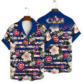 Chicago Cubs Floral Stripe Beach Hawaiian - Adult & Kids T-Shirts, Sweatshirts & Hoodies apparel design preview 1
