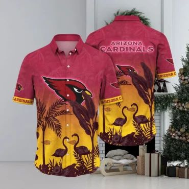 Arizona Cardinals Flamingo Paradise Hawaiian - Adult & Kids T-Shirts, Sweatshirts & Hoodies apparel design preview 1