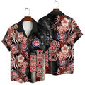 Chicago Cubs Tropical Red Floral Hawaiian - Adult & Kids T-Shirts, Sweatshirts & Hoodies apparel design preview 1