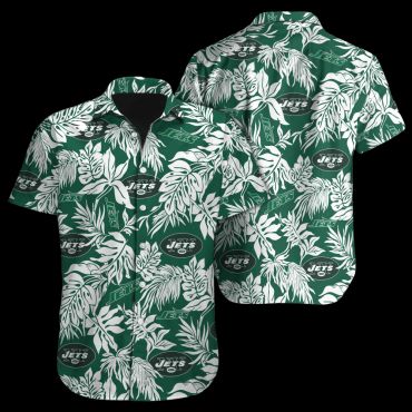 New York Jets Jungle Leaf Hawaiian - Adult & Kids T-Shirts, Sweatshirts & Hoodies apparel design preview 1