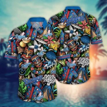 Los Angeles Dodgers Island Tiki Adventure Hawaiian - Adult & Kids T-Shirts, Sweatshirts & Hoodies apparel design preview 1