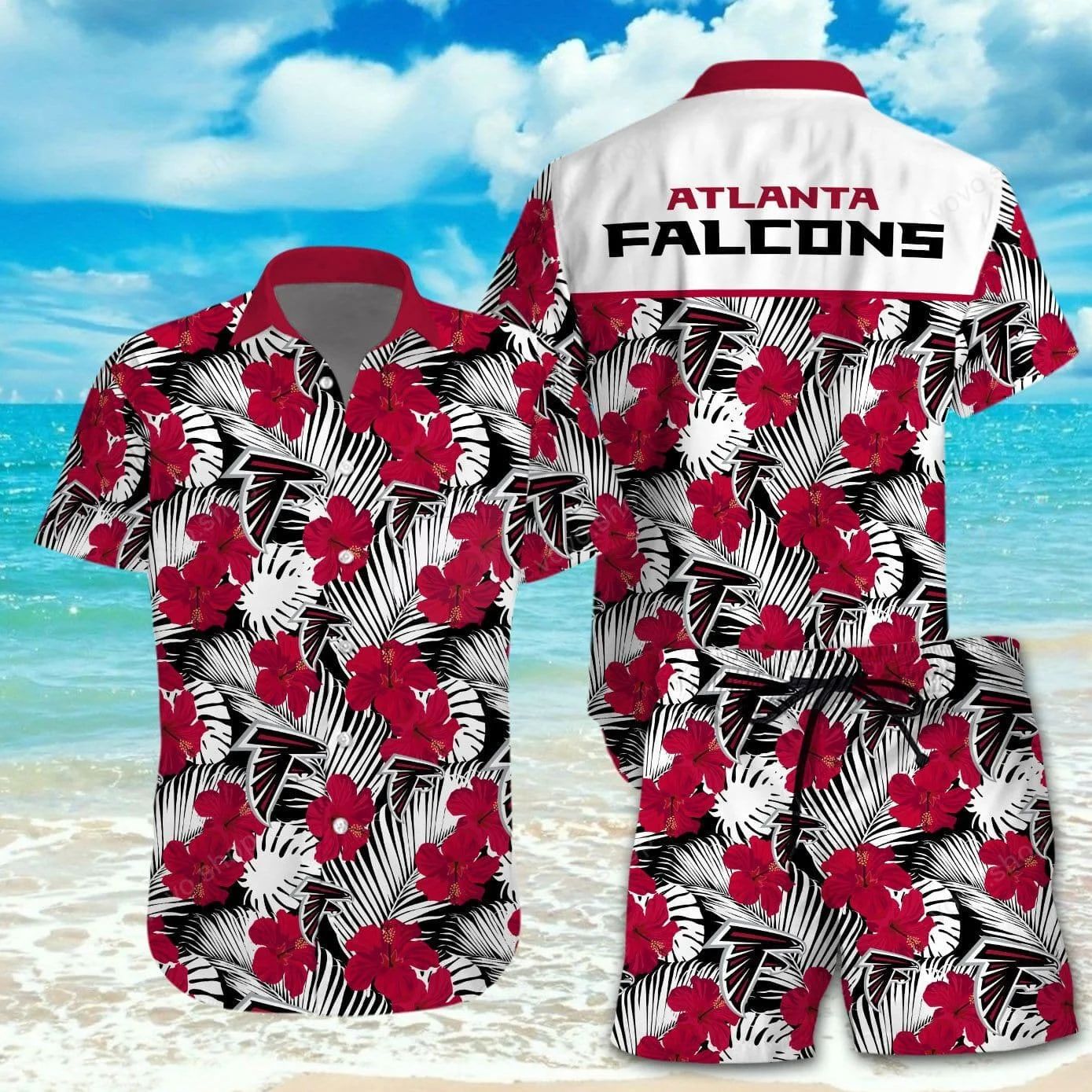 Atlanta Falcons Hawaiian Tropical Paradise Design - Adult & Kids T-Shirts, Sweatshirts & Hoodies apparel design preview 1