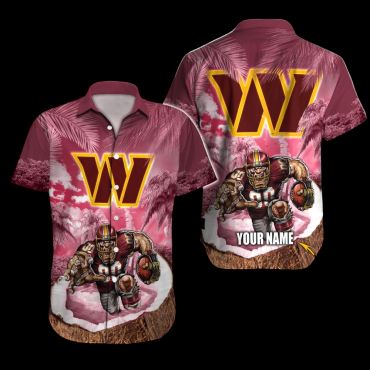 Personalized Washington Commanders Palm Rush Hawaiian - Adult & Kids T-Shirts, Sweatshirts & Hoodies apparel design preview 1