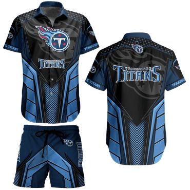 Tennessee Titans Geometric Power Hawaiian - Adult & Kids T-Shirts, Sweatshirts & Hoodies apparel design preview 1