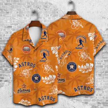 Houston Astros Island Orange Hawaiian - Adult & Kids T-Shirts, Sweatshirts & Hoodies apparel design preview 1