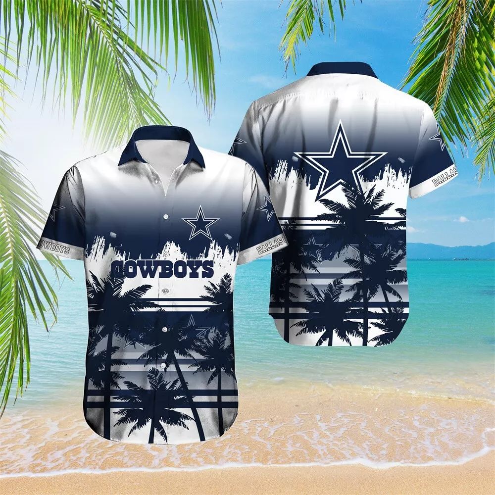 Dallas Cowboys Hawaiian Gradient Palms Design 388345 - Adult & Kids T-Shirts, Sweatshirts & Hoodies apparel design preview 1