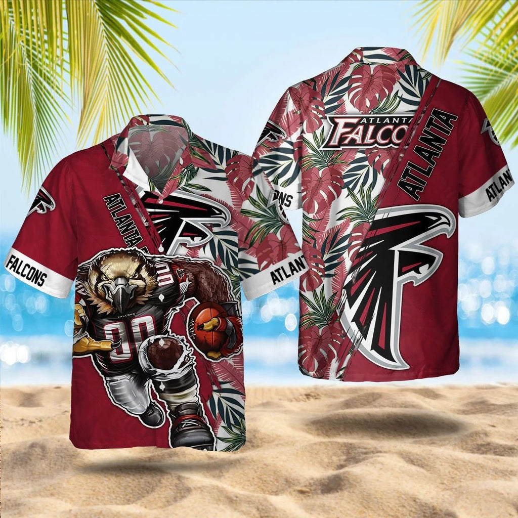 Atlanta Falcons Mascot Hawaiian 124352 - Adult & Kids T-Shirts, Sweatshirts & Hoodies apparel design preview 1